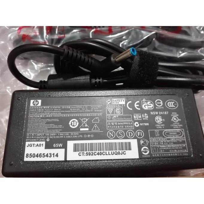TERBARU - Adaptor Charger Laptop HP 19.5V 3.33A Pin Biru