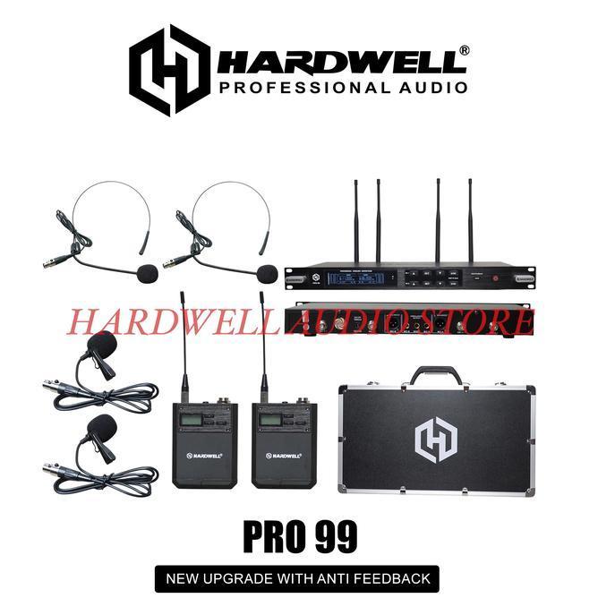 Mic Wireless Hardwell Pro 99 Double Mic Clip On Headset