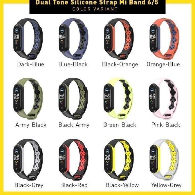 MIJOBS SPORTS DUAL TONE Strap XIAOMI MI BAND 5 Silicone Tali Silikon
