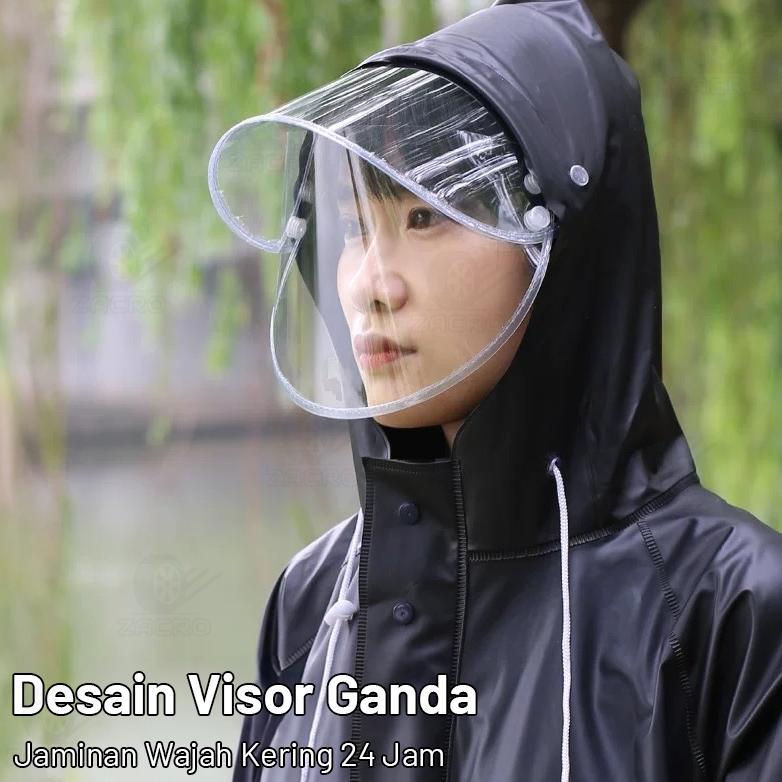 Ijutaku Zacro Jas Hujan Pria Dan Wanita Tahan Air/Hujan Super Kuat Pelindung Wajah Definisi Tinggi D