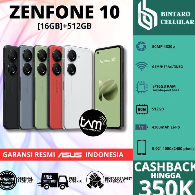 TAM ASUS ZENFONE 10 5G 16/512GB 8/256 8/128GB GARANSI RESMI INDONESIA ORIGINAL DAN TERPERCAYA