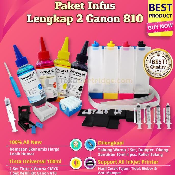 Paket Lengkap Infus Printer Canon iP2770 MP258 MP287 MP237 TS307 TS207 BIM