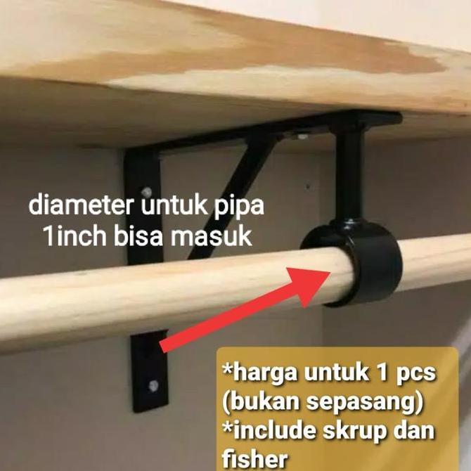 TERLARIS - besi siku, ambalan rak- Hitam Doff