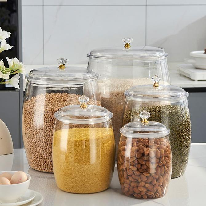 Wadah Plastik Kedap Udara Kapasitas Besar Toples Transparan Anti Bocor Tempat Penyimpanan Rempah Dap