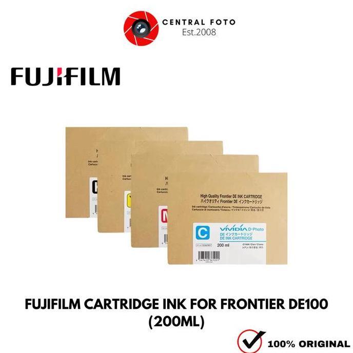 TINTA CATRIDGE FUJIFILM FRONTIER DE100 FUJI DE100 FUJIFILM DE10 ORIGINAL RESMI BLACK CYAN MAGENTA YE