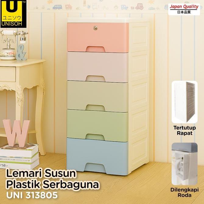 TERLARIS - UNISOH Lemari Plastik Pakaian Plastik Laci Susun Drawer Cabinet