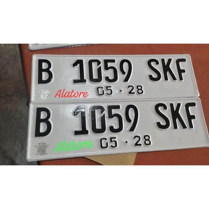 Plat Nomor Mobil Font Baru Dan Standar Hitam/ Putih Berlogo Samsat Korlantas Polri