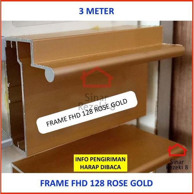 PROMO DISKON - Profil Tarikan Handle FHD 128 GOLD Aluminium Frame Kitchen Lis Edging