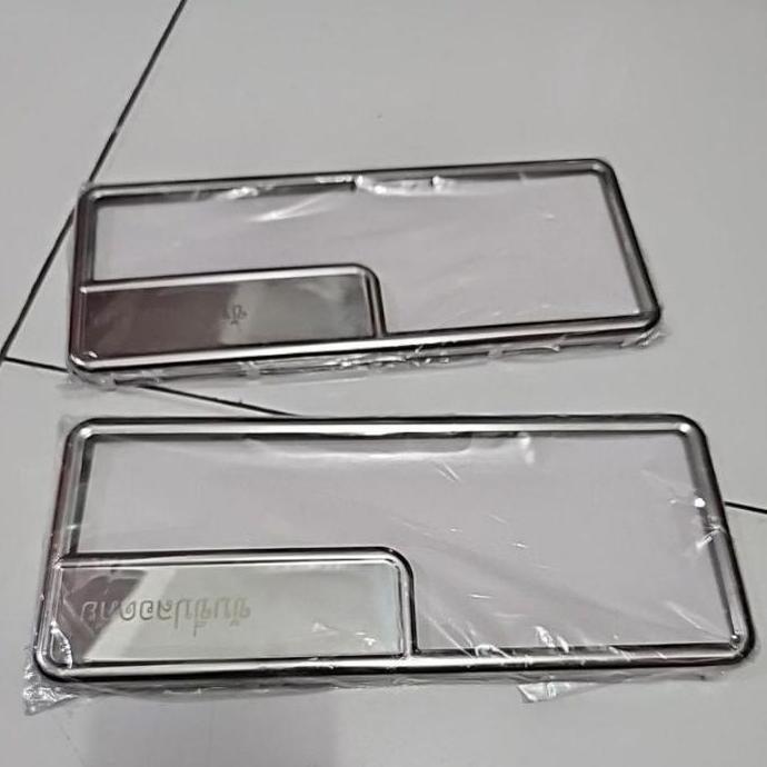 Cover Plat Nomor Motor / Bingkai Plat Nomor Motor Bahan Besi Warna Silver
