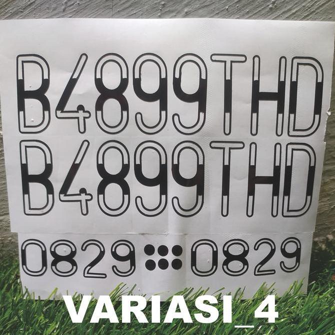 Cutting Stiker Plat Motor Motor - Stiker Nomor Depan & Belakang dengan Angka Huruf Praktis Mudah Pas