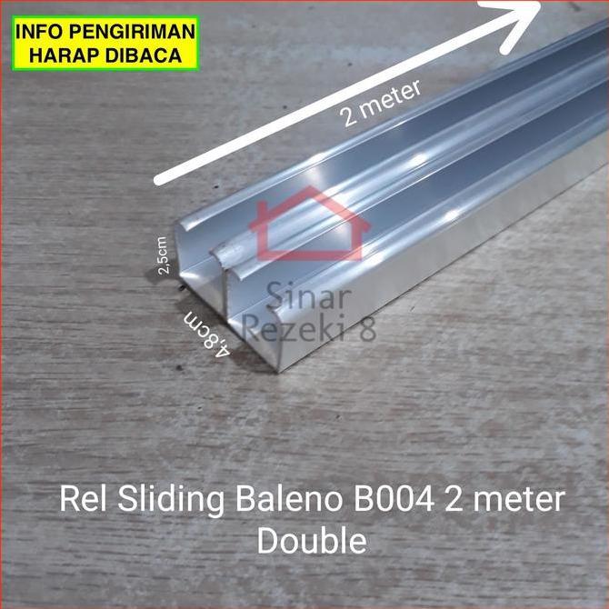 BEBAS ONGKIR - Rel Sliding Baleno B004 DOUBLE 2 METER / Pintu Lemari Gantung Geser