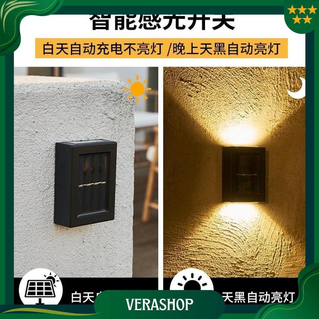 Lampu Solar Dinding Tenaga Surya Minimalis Waterproof Outdoor | Lampu Hiasan Teras Rumah Anti Air De