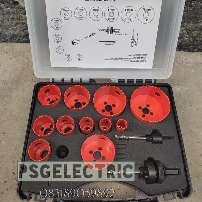 Hole saw set maintenance kit,mata bor plubang plat besi hole saw set