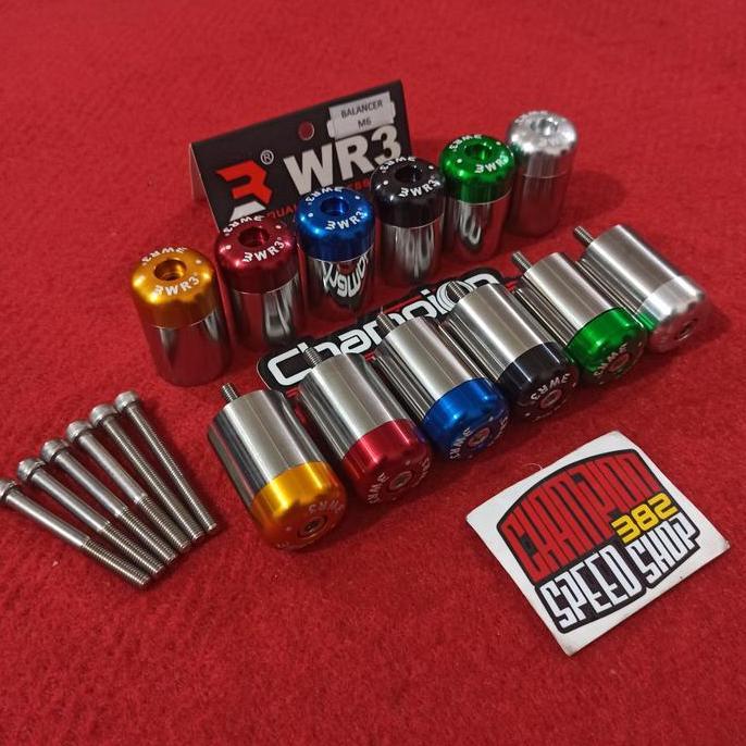 Bar End Jalu Bandul Stang Balancer Stang Two Tone WR3 M6 Baut 10