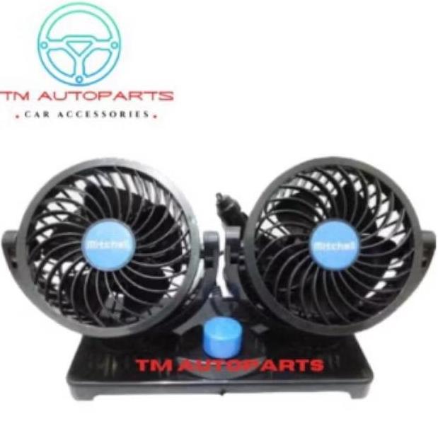 kipas angin mobil mitchell 12 volt 12v double head single switch universal