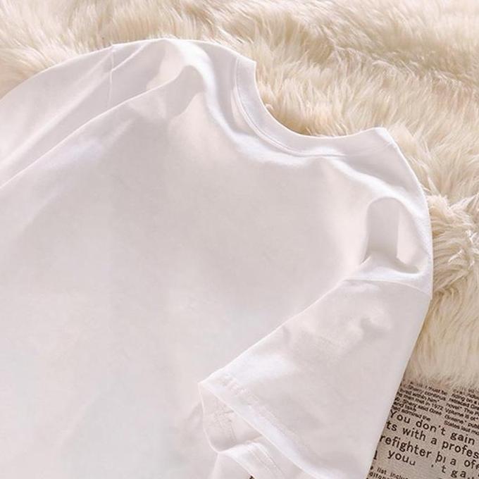 DS253 >> seoulprint S613 Putih  Biru Kaos Strawberry Pattern Print Oversize Pria Model Regular Unise