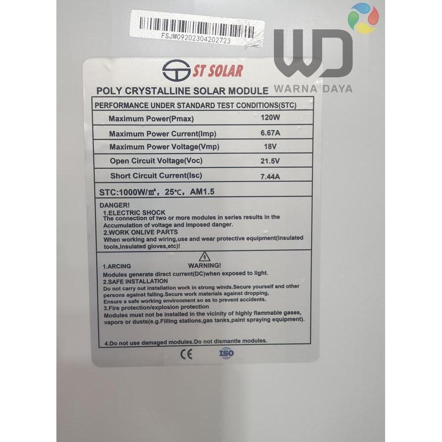 Panel Surya / Solar Panel / Solar Module ST Solar 120WP Poly