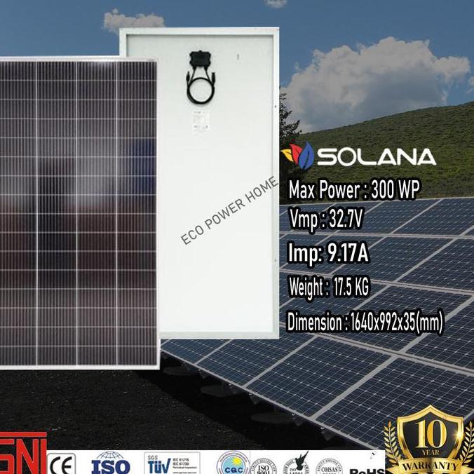 SOLANA SOLAR CELL/PANEL SURYA/SOLAR PANEL MONOCRYSTALLINE 24V 300WP