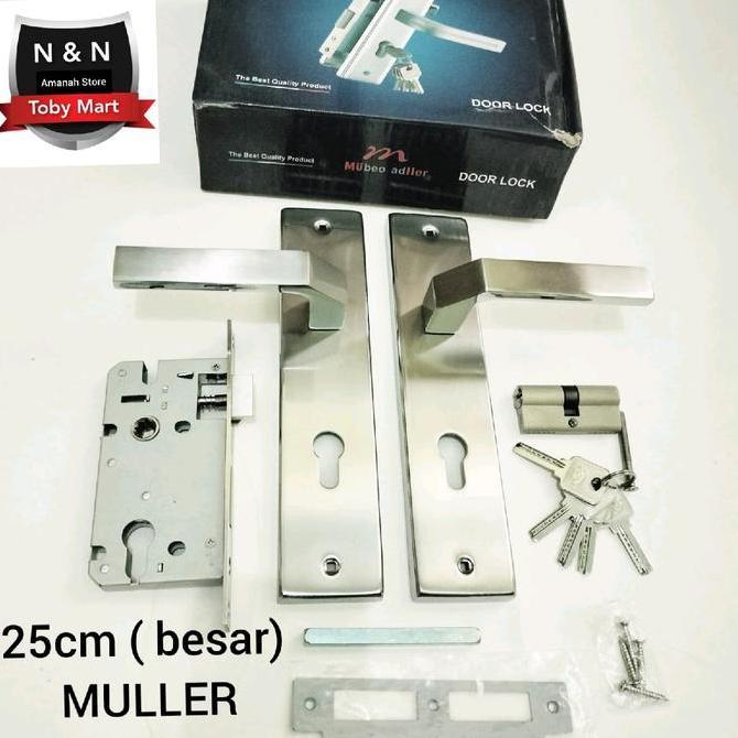 Original MULLER BESAR Gagang pintu rumah 1set kunci Besar 25cm &20cm handle Tarikan pintu muller
