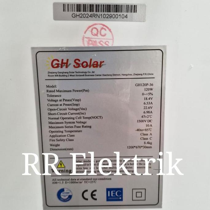 Solar Panel Solar Cell Panel Surya Gh 120wp Polycrystalline 120 Wp Poly