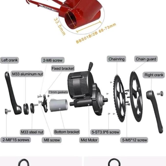 Bafang Kit Ebike Mid Drive Bbs02 750W 48V 68Mm Lcd Display 860C Kualitas Terbaik Harga Termurah