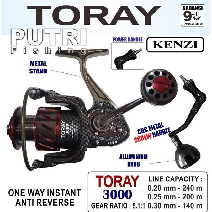 REEL KENZI TORAY 2000 3000 4000 5000 SPINNING