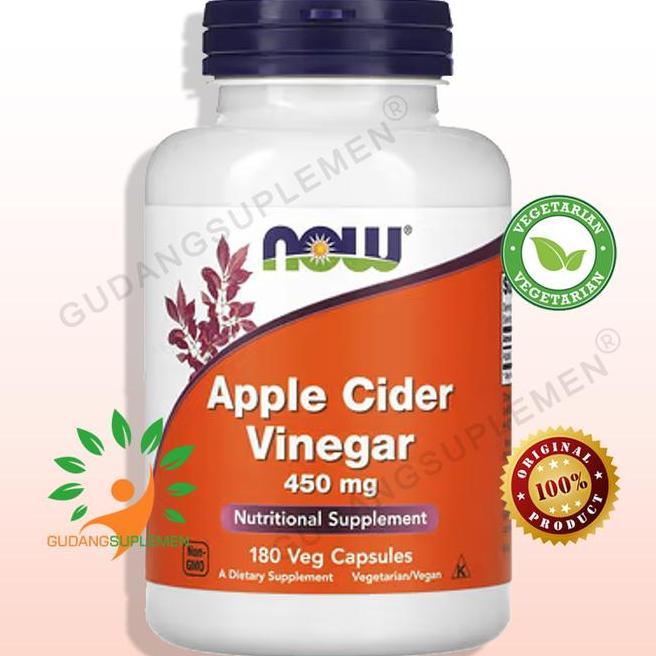Cuka Apel Now Hh Potency Cider Vinegar 450 Mg 180 Kapsul