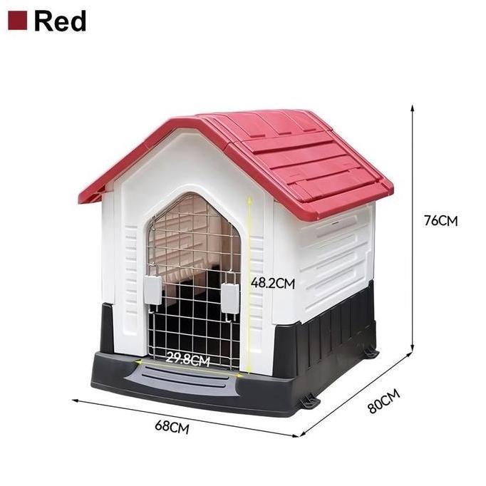 Kandang Anjing & Kucing Dengan Pintu Plastik Rumah Kucing Indoor & Outdoor Waterproof