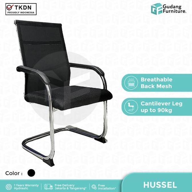 NEW - Kursi Hadap Kursi Tamu Kantor Kursi Kerja Tanpa Roda Insperra Hussel