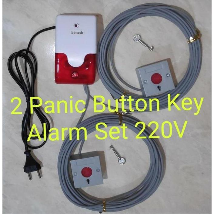 2 Panic Button Key Alarm Set tombol panik rumah sakit siap pakai 220V