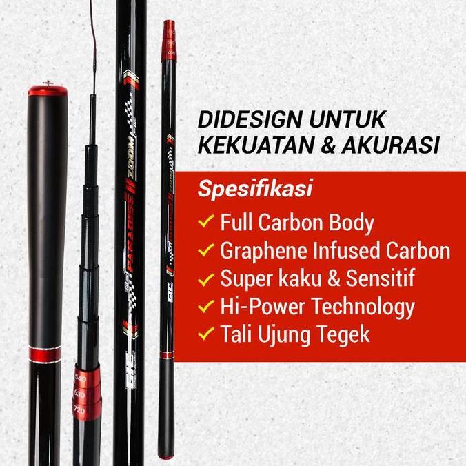 TEGEK PARADISE II ZOOM NEW Full Carbon Series Kuat Ringan Super Sensitif 360-720 CM Mancing Rawa Sun