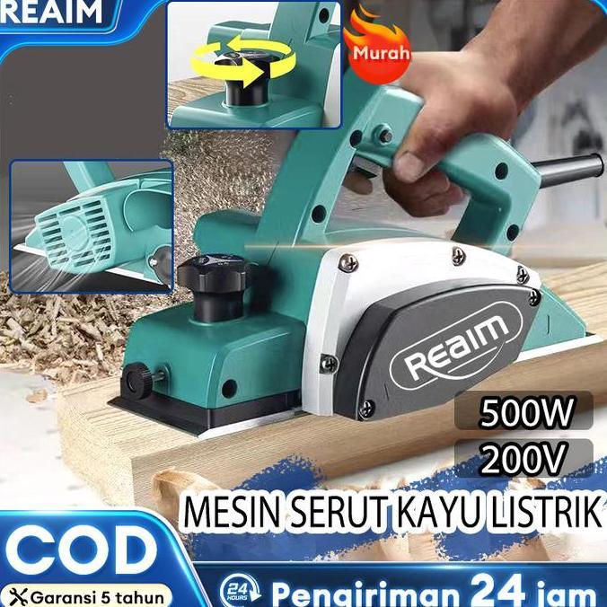 REAIM MESIN SERUT KAYU PLANER LISTRIK 900W ALAT PERTUKANGAN KAYU UNTUK MEMOLES MEMOTONG MERATAKAN PE