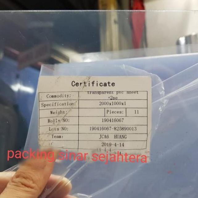 Mika Pvc Bening Lembaran 0.5Mm X 100 X 200 Mika Kaku Pvc Sheet