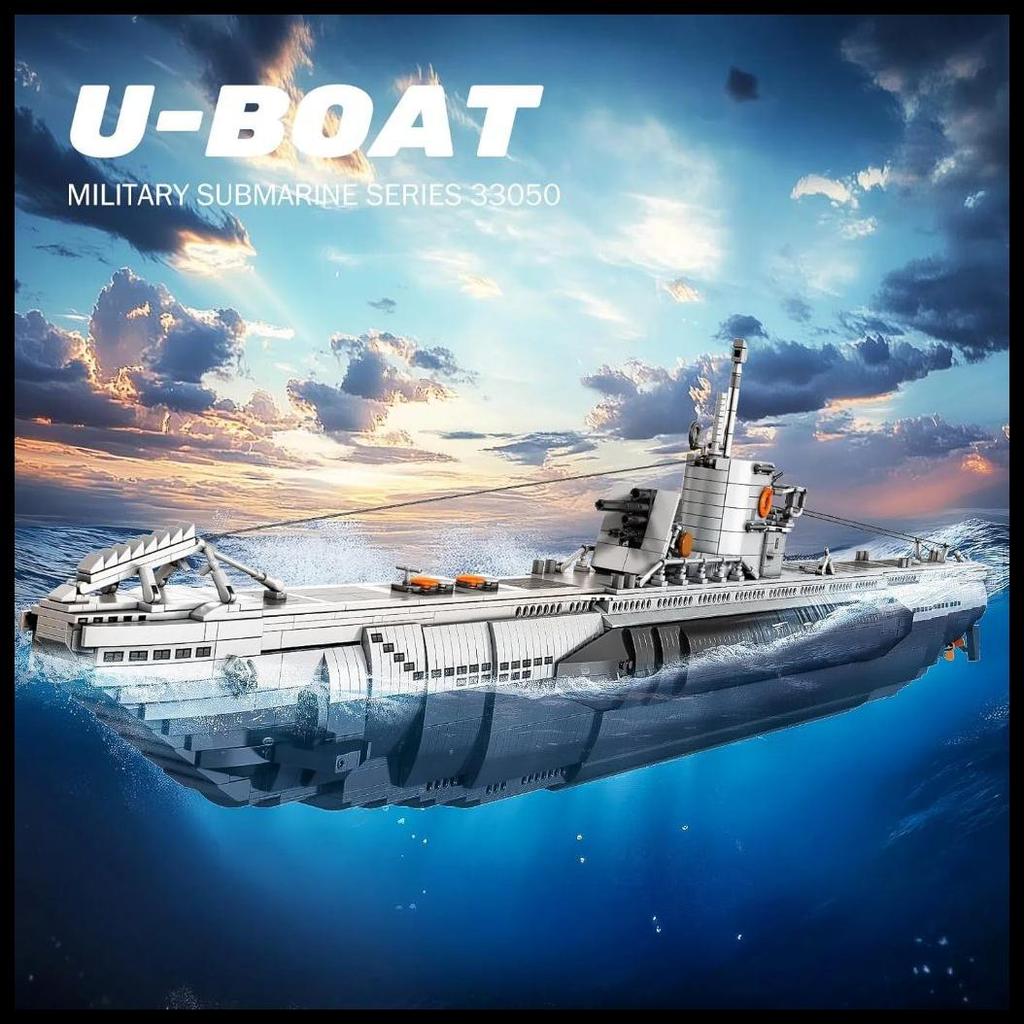 TERPERCAYA REOBRIX U-BOAT SUBMARINE BUILDING SET, MILITARY SUBMARINE MODEL KIT FOR ADULTS KODE 1245