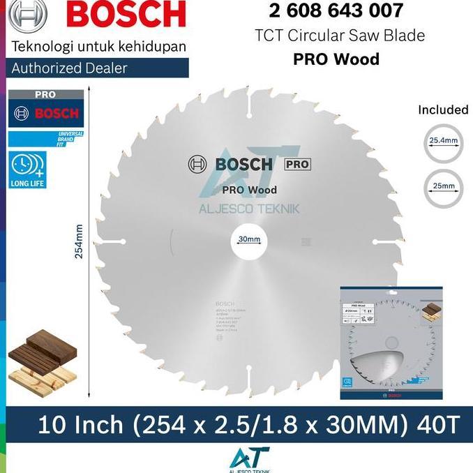 BOSCH MATA GERGAJI KAYU 10 INCH 40T CIRCULAR SAW BLADE