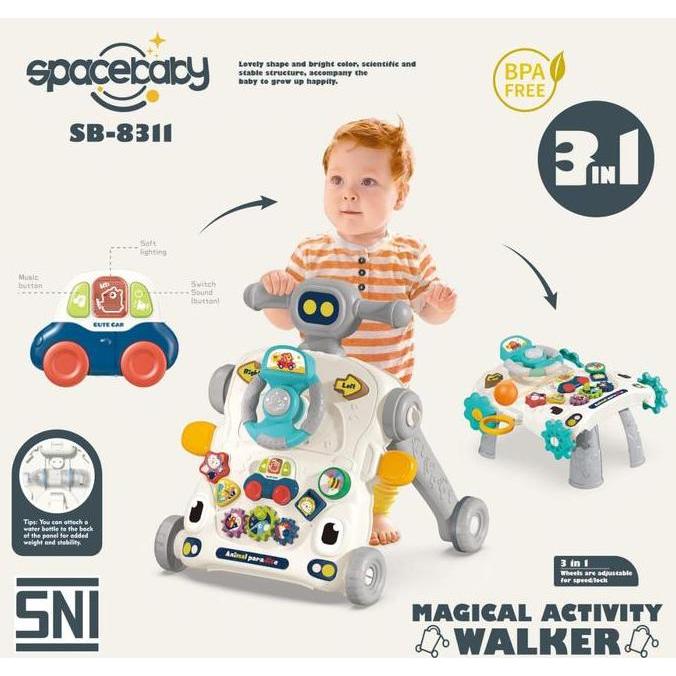 SPACE BABY ACTIVITY MAGICAL WALKER 3IN1 SB-8311