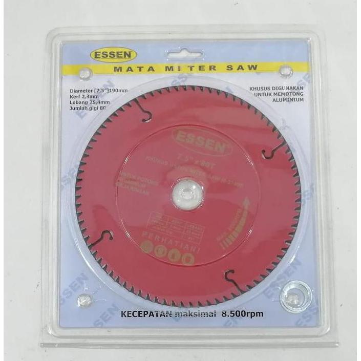Mata Gergaji Potong Alumunium / Circular Saw Blade 7,5" x 80T ESSEN