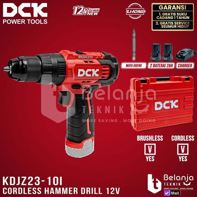 Mesin Bor Tembok Baterai DCK KDJZ23-10I Brushless Hammer Drill Cordless KDJZ 23 - 10I