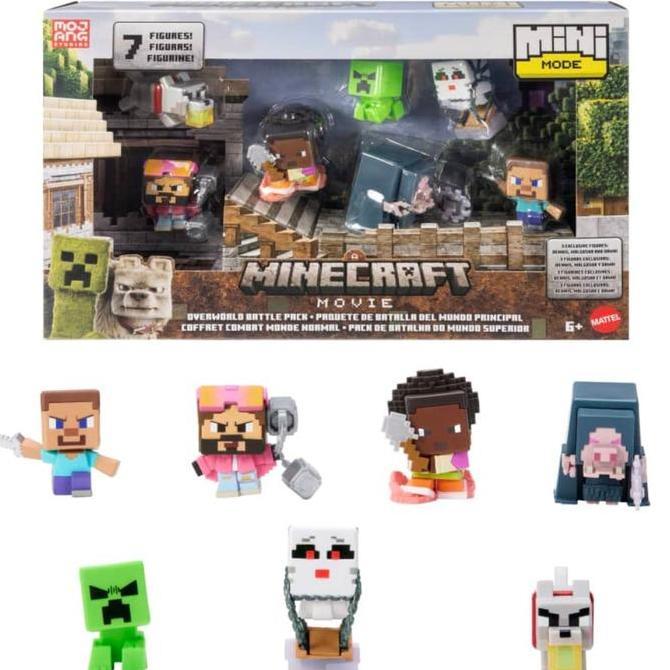 Minecraft The Movie Mini  Figure Mode Dengan 7 Figure Mini Aksi Steve Creeper Garrett Ghast Plus Hew