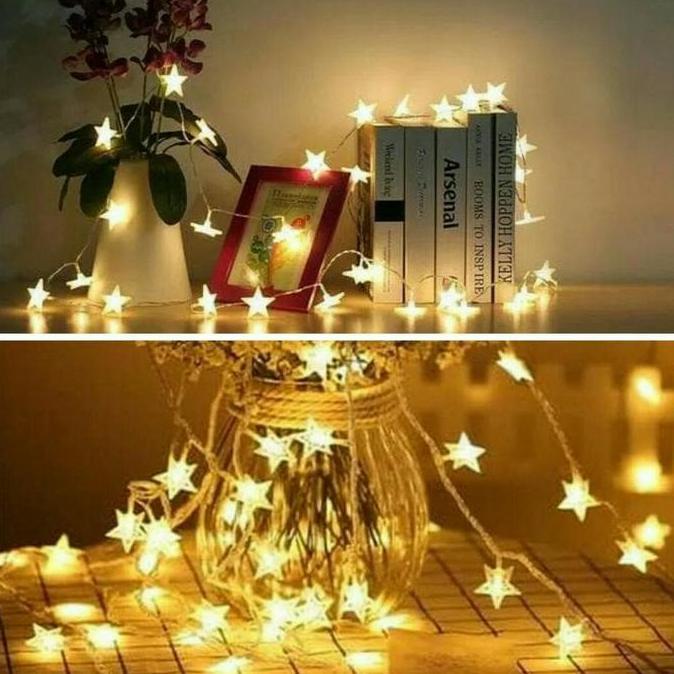 Star Small Lampu LED Dekorasi 10m Bintang Kecil Tumblr Natal