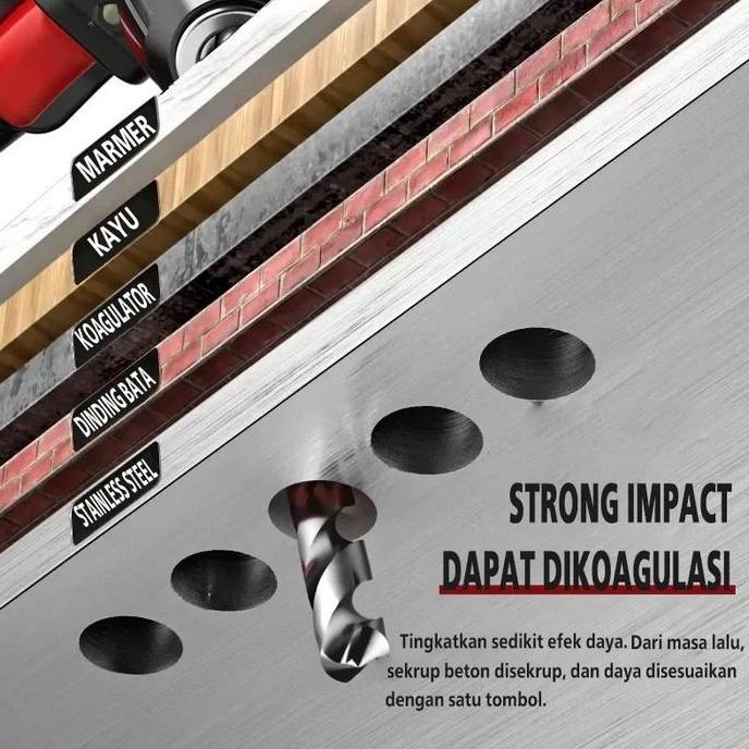 COD-298vf Mesin bor 2baterai cas 10mm bor listrik murah bor tangan baterai besi tembok Beton kayu - 