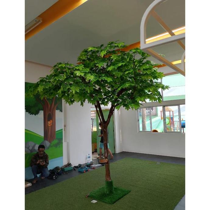 Pohon maple kanada hijau tinggi 3m// pohon maple kanada artificial/ pohon dekorasi termurah