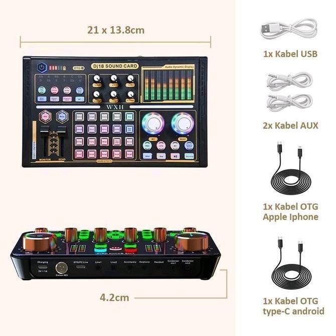 SOUNDCARD DJ18 ALAT LIVE STREAMING DAN KARAOKE SUARA JERNIH
