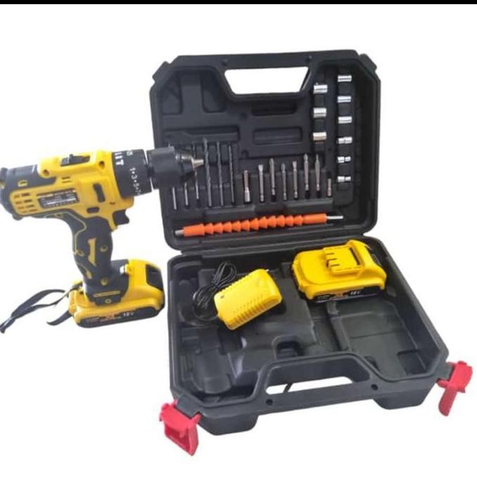 Cordless Drill Impact Drill 18V Mesin Bor Baterai Besi Beton MDON 18TS