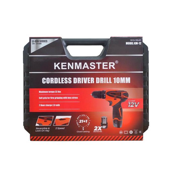 Kenmaster Bor Cordless Drill 10MM 12V -KM-12/Bor Tanpa Kabel - BOR081