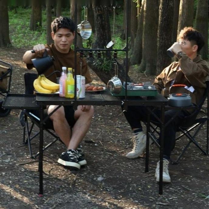Qohahruns - Wthb Meja Lipat Aluminium Outdoor Portable Adjustable Camping Piknik 2 Panel