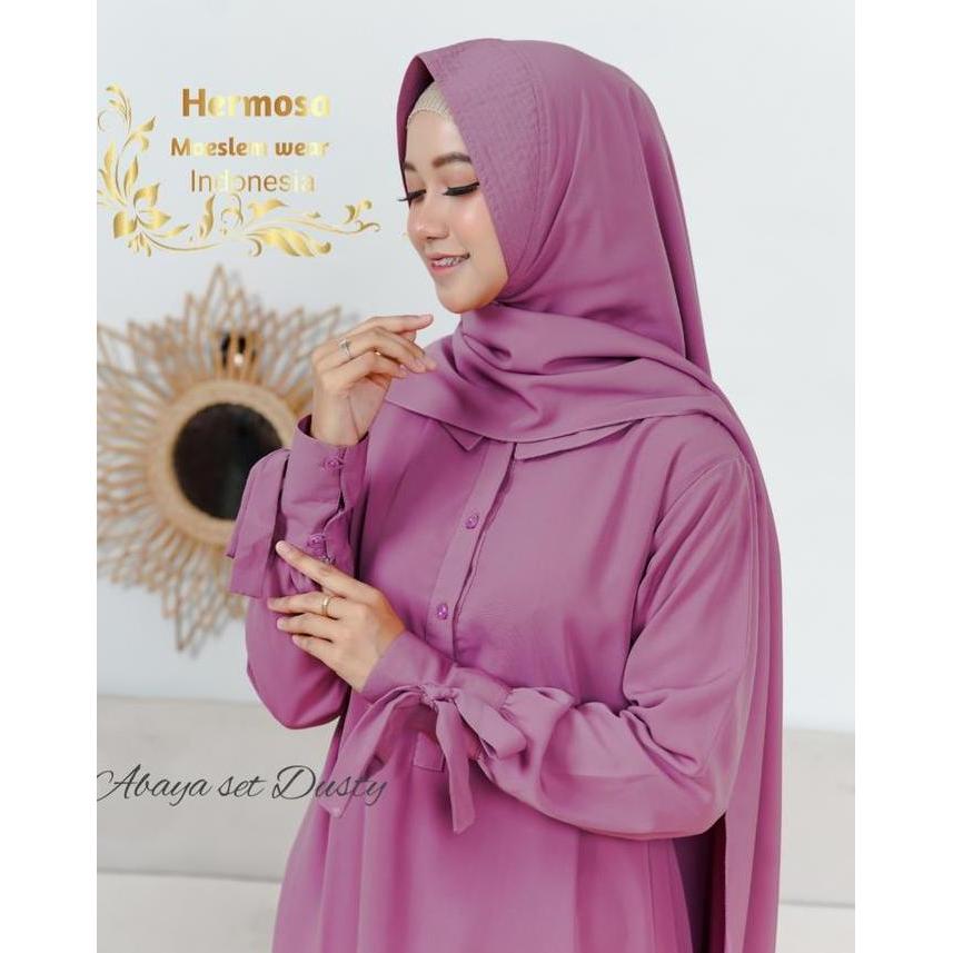 [Setelan Abaya dan Khimar Jumbo Hermosa Semua warna] Setelan Abaya dan Khimar Jumbo Hermosa bahan wo