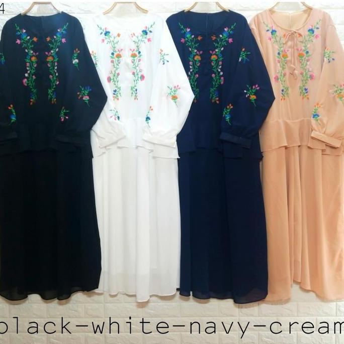 gamis jumbo wanita ceruty bordir Ld 130cm Terlaris