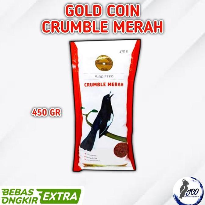 TERBARU GOLD COIN CRUMBLE MERAH PAKAN BURUNG MURAI BURUNG KACER GOLD COIN