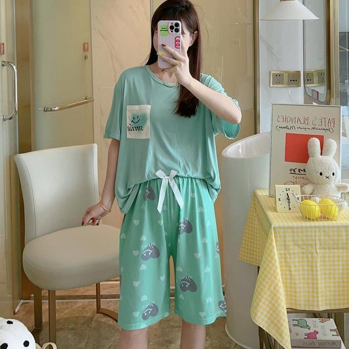 Promo AJW Shop Baju Piyama Wanita Celana 7/8 | Piyama Remaja Celana 7/8 | Baju Tidur Remaja Celana 7